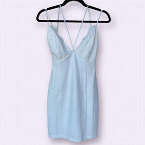 Lush Ivory Lace Detail Mini Dress Size S